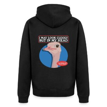 Strauß Vogel | Straußenliebhaber Strauße Geschenk - Unisex Premium Bio Zip Hoodie - Schwarz - Hinten - Nico (187cm)