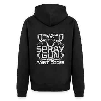 Car Painter Spray Gun And Paint Codes - Unisex Premium Organic Zip Hoodie - black - Back - Nico (187cm)
