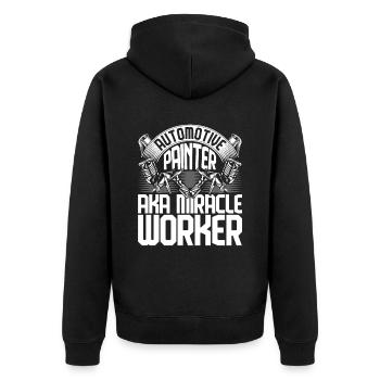 Vehicle Painter Car Painter Painter - Unisex Premium Organic Zip Hoodie - black - Back - Nico (187cm)