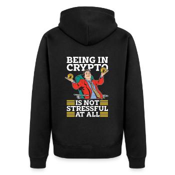 Cryptocurrency Being In Crypto Is Stock Market - Unisex Premium Organic Zip Hoodie - black - Back - Nico (187cm)