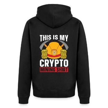 Cryptocurrency This Is My Crypto Mining Investment - Unisex Premium Bio Zip Hoodie - Schwarz - Hinten - Nico (187cm)