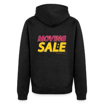 Garage Sales Moving Sale Shopping Bargain Hunter - Unisex Premium Organic Zip Hoodie - black - Back - Nico (187cm)