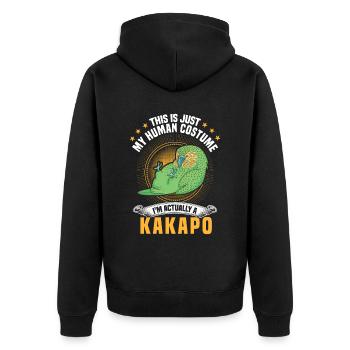 Kakapo costume flightless parrot - Unisex Premium Organic Zip Hoodie - black - Back - Nico (187cm)