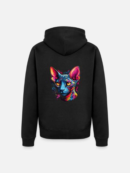 sphynx cat - Unisex Premium Bio Zip Hoodie - Schwarz