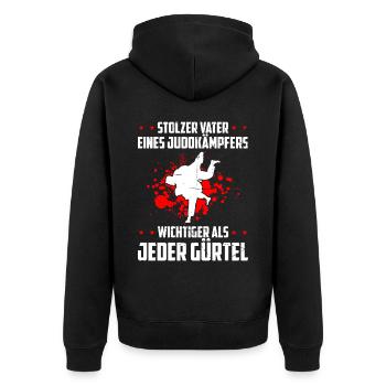 Judo Für Judoka Judo Kämpfer Judo Trainer Judo - Unisex Premium Bio Zip Hoodie - Schwarz - Hinten - Nico (187cm)