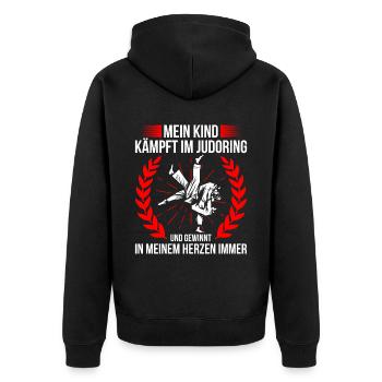 Judo Für Judoka Judo Kämpfer Judo Trainer Judo - Unisex Premium Bio Zip Hoodie - Schwarz - Hinten - Nico (187cm)