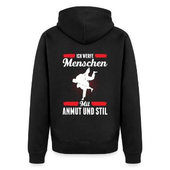 Judo Für Judoka Judo Kämpfer Judo Trainer Judo - Unisex Premium Bio Zip Hoodie - Schwarz - Hinten - Nico (187cm)