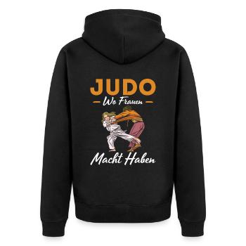 Judo Für Judoka Judo Kämpfer Judo Trainer Judo - Unisex Premium Bio Zip Hoodie - Schwarz - Hinten - Nico (187cm)