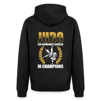 Judo Für Judoka Judo Kämpfer Judo Trainer Judo - Unisex Premium Bio Zip Hoodie - Schwarz - Hinten - Nico (187cm)