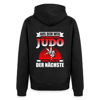 Judo Für Judoka Judo Kämpfer Judo Trainer Judo - Unisex Premium Bio Zip Hoodie - Schwarz - Hinten - Nico (187cm)