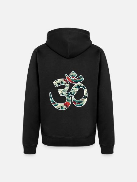 Résonance cosmique : le Om sacré - Veste à capuche bio Premium Unisexe - noir