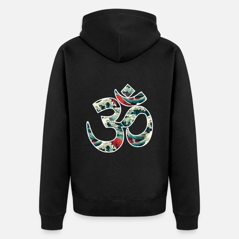 Kosmische Resonanz: Das heilige Om - Unisex Premium Bio Zip Hoodie - Schwarz