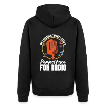 Podcasting Mon producteur pense que j’ai un hébergeur de podcast - Veste à capuche bio Premium Unisexe - noir - Dos - Nico (187cm)
