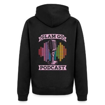 Podcasting Glam Go Podcast Radio Broadcast Blogger - Veste à capuche bio Premium Unisexe - noir - Dos - Nico (187cm)