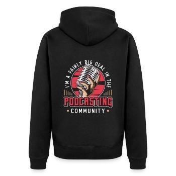Podcasting I'm A Fairly Big Deal Internet Podcast - Unisex Premium Bio Zip Hoodie - Schwarz - Hinten - Nico (187cm)