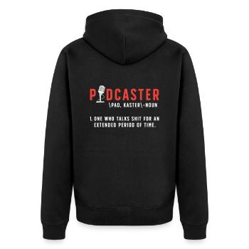 Podcasting Podcaster Nom Celui qui parle microphone - Veste à capuche bio Premium Unisexe - noir - Dos - Nico (187cm)