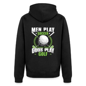 Funny Golfing Golfer Love Golf Player - Unisex Premium Organic Zip Hoodie - black - Back - Nico (187cm)