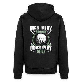 Les dieux jouent au golf - Veste à capuche bio Premium Unisexe - noir - Dos - Nico (187cm)
