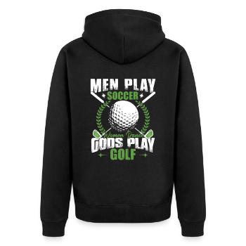 Les dieux jouent au golf - Veste à capuche bio Premium Unisexe - noir - Dos - Nico (187cm)