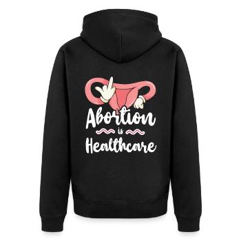 L’avortement féministe est un soin de santé - Veste à capuche bio Premium Unisexe - noir - Dos - Nico (187cm)