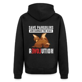 Scale Revolution Pangolins Liebhaber Pangolin - Unisex Premium Bio Zip Hoodie - Schwarz - Hinten - Nico (187cm)