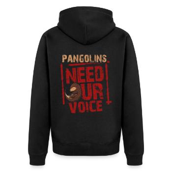 Pangolins need our voice Owners of - Unisex Premium Organic Zip Hoodie - black - Back - Nico (187cm)