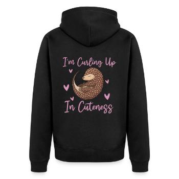 Se pelotonner dans des pangolins mignons - Veste à capuche bio Premium Unisexe - noir - Dos - Nico (187cm)