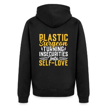 Chirurgien plasticien Self-Love Surgical - Veste à capuche bio Premium Unisexe - noir - Dos - Nico (187cm)