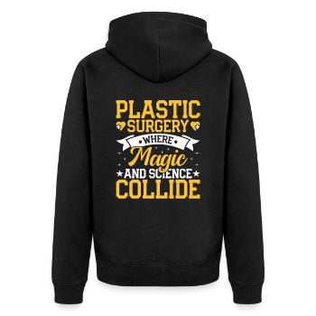 Plastic Surgery Science of Surgery - Unisex Premium Organic Zip Hoodie - black - Back - Nico (187cm)