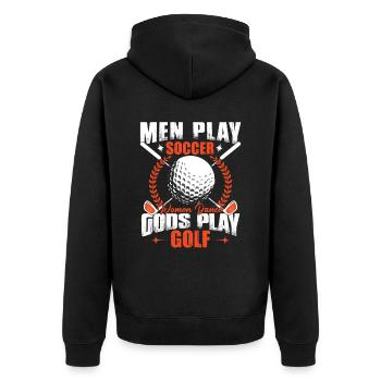 Les dieux jouent au golf - Veste à capuche bio Premium Unisexe - noir - Dos - Nico (187cm)