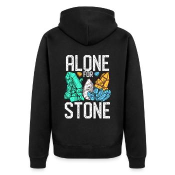 Lustige Gesteinsjagd Mineral Geologe - Unisex Premium Bio Zip Hoodie - Schwarz - Hinten - Nico (187cm)