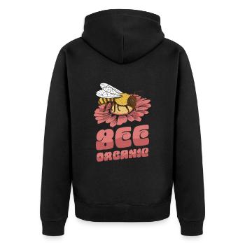 Hobby gardener garden cute garden bees - Unisex Premium Organic Zip Hoodie - black - Back - Nico (187cm)