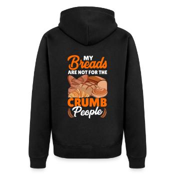 Funny bread baking baker - Unisex Premium Organic Zip Hoodie - black - Back - Nico (187cm)