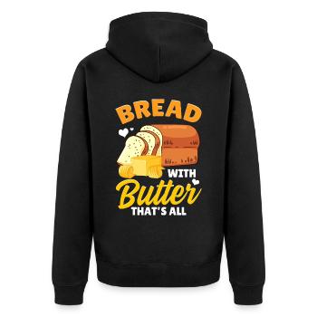 Funny bread baking baker - Unisex Premium Organic Zip Hoodie - black - Back - Nico (187cm)