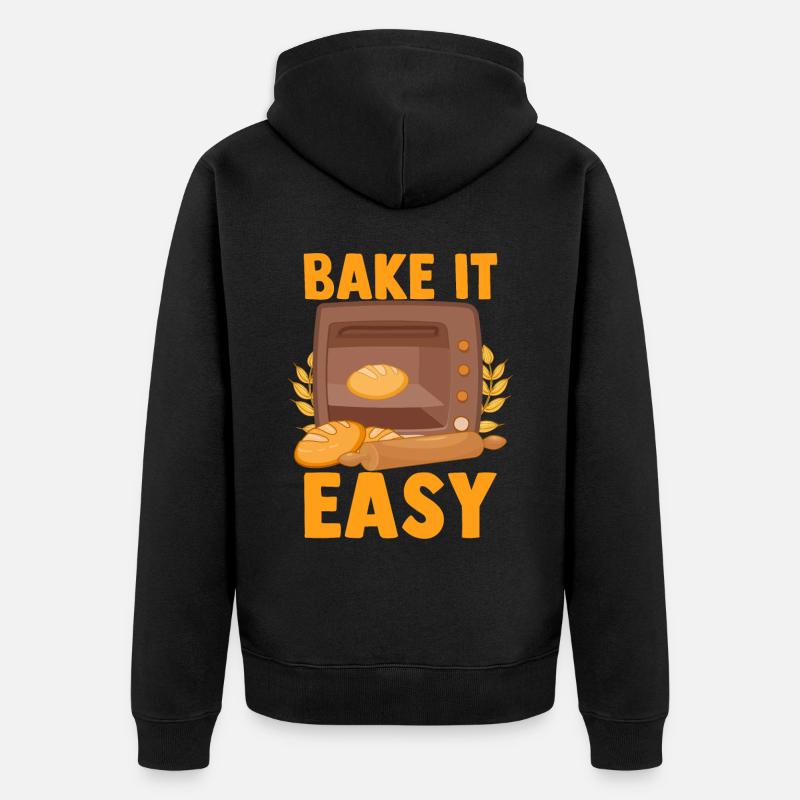 Funny bread baking baker - Unisex Premium Organic Zip Hoodie - black