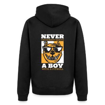 Pitbull drôle Pitbull Interdiction - Veste à capuche bio Premium Unisexe - noir - Dos - Nico (187cm)