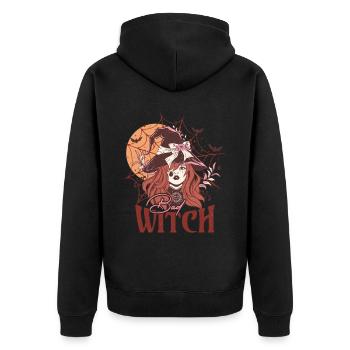 Bad Witch - Vintage Halloween witch in retro look - Unisex Premium Organic Zip Hoodie - black - Back - Nico (187cm)