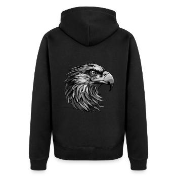 Portrait d’aigle - Veste à capuche bio Premium Unisexe - noir - Dos - Nico (187cm)