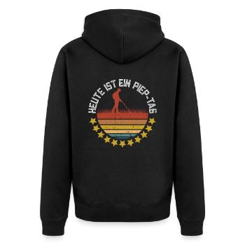 Heute Ist Ein Piep-Tag - Metalldetektor - Unisex Premium Bio Zip Hoodie - Schwarz - Hinten - Nico (187cm)