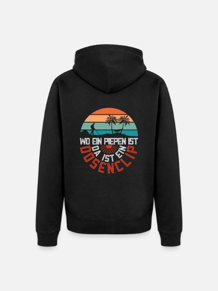 Piepen Dosenclip.. - Metalldetektor Sondengänger - Unisex Premium Bio Zip Hoodie - Schwarz