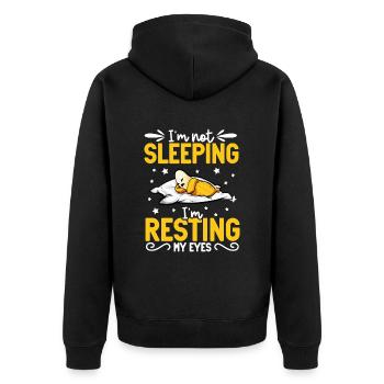I don't sleep - banana - Unisex Premium Organic Zip Hoodie - black - Back - Nico (187cm)