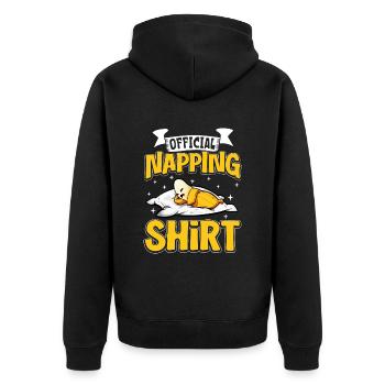 Official Banana Sleep Shirt - Unisex Premium Organic Zip Hoodie - black - Back - Nico (187cm)