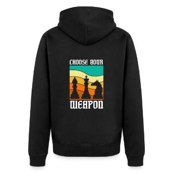 Chess Chess Board Checkmate Chess Player - Unisex Premium Organic Zip Hoodie - black - Back - Nico (187cm)