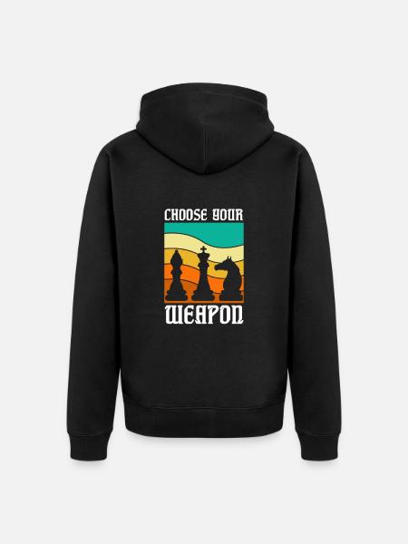 Échiquier d’échecs Checkmate Joueur d’échecs - Veste à capuche bio Premium Unisexe - noir