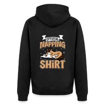 Offizielles Schlafshirt Pferd - Unisex Premium Bio Zip Hoodie - Schwarz - Hinten - Nico (187cm)