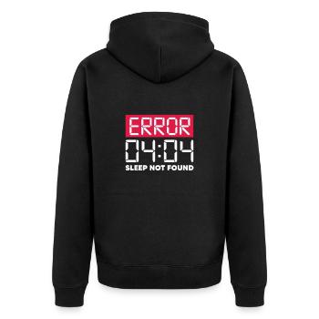 Hacker Coder Computerfreak Nerd Hacking Geschenk - Unisex Premium Bio Zip Hoodie - Schwarz - Hinten - Nico (187cm)