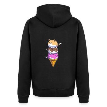 Ice Cream Ice Cream Ice Cream Summer Gift - Unisex Premium Organic Zip Hoodie - black - Back - Nico (187cm)