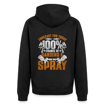 Fahrzeuglackierer Autolackierer - Unisex Premium Bio Zip Hoodie - Schwarz - Hinten - Nico (187cm)