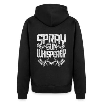 Car Painter Spray Gun Whisperer - Unisex Premium Organic Zip Hoodie - black - Back - Nico (187cm)