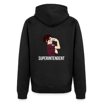 superintendent definition - Unisex Premium Bio Zip Hoodie - Schwarz - Hinten - Nico (187cm)